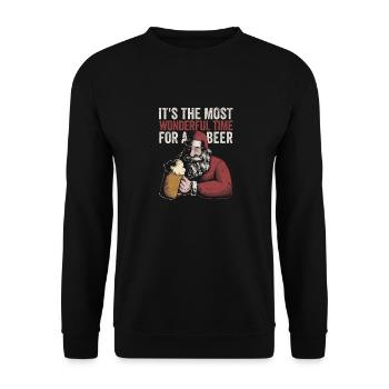 Es ist die schönste Zeit für einen bierseligen - Unisex Pullover - Schwarz - Vorne - Alina (178cm) & Michal (187cm)