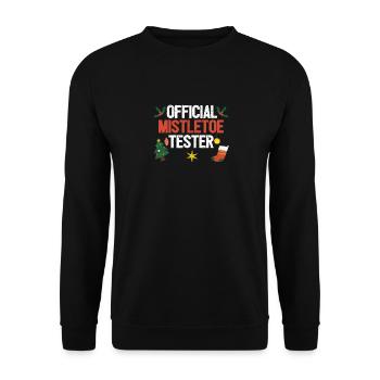 Lustige Weihnachten Efeubeeren Santa Offizieller - Unisex Pullover - Schwarz - Vorne - Alina (178cm) & Michal (187cm)