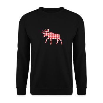 Buffalo Plaid Elch Matching Familie Weihnachten - Unisex Pullover - Schwarz - Vorne - Alina (178cm) & Michal (187cm)