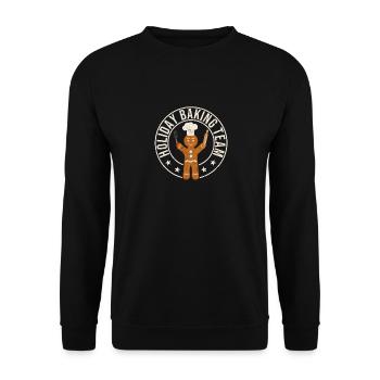 Lustiges Lebkuchenmann-Weihnachtsplätzchen-Ferien - Unisex Pullover - Schwarz - Vorne - Alina (178cm) & Michal (187cm)