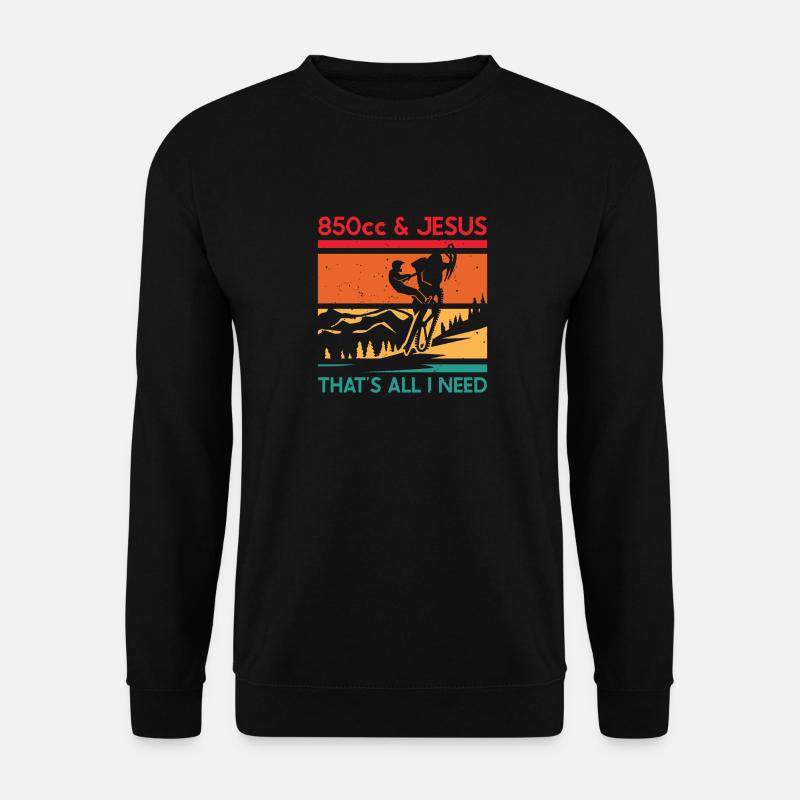 Snowmobile driver saying - Unisex Sweatshirt - black