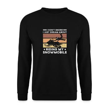 Snowmobile driver saying - Unisex Sweatshirt - black - Front - Alina (178cm) & Michal (187cm)