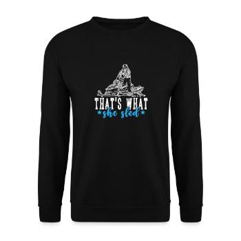 Snowmobile driver saying - Unisex Sweatshirt - black - Front - Alina (178cm) & Michal (187cm)