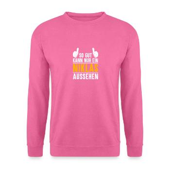 Niklas Vorname Name Geschenk - Unisex Pullover - Pink - Vorne