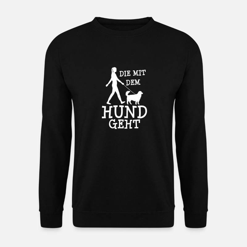 Die mit dem Hund geht - Unisex Pullover - Schwarz