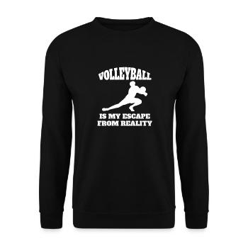 Volleyball Geschenk Beachvolleyball Volleyballer - Unisex Pullover - Schwarz - Vorne - Alina (178cm) & Michal (187cm)