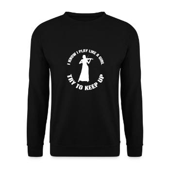 Violin Woman Music Violin Player Orchestra Violin - Unisex Sweatshirt - black - Front - Alina (178cm) & Michal (187cm)