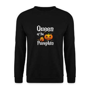 Queen Of The Pumpkin Awesome Halloween T-Shirt - Unisex Sweatshirt - black - Front - Alina (178cm) & Michal (187cm)