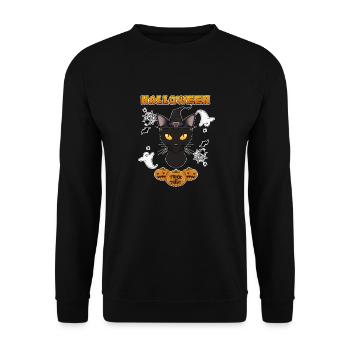 Bombay Cat Lover I Happy Halloween - Unisex Sweatshirt - black - Front - Alina (178cm) & Michal (187cm)