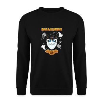 Ragdoll Cat Lover I Happy Halloween - Unisex Sweatshirt - black - Front - Alina (178cm) & Michal (187cm)