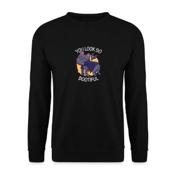 Du siehst so schön aus an Halloween - Unisex Pullover - Schwarz - Vorne - Alina (178cm) & Michal (187cm)