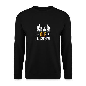 Ole Vorname Name Geschenk - Unisex Pullover - Schwarz - Vorne - Alina (178cm) & Michal (187cm)
