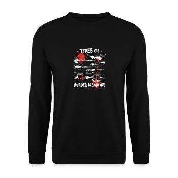 Types Of Murder Weapons, Horror Movie Lovers - Unisex Sweatshirt - black - Front - Alina (178cm) & Michal (187cm)