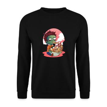 Halloween Zombie Ramen Japanese Food Lover - Unisex Sweatshirt - black - Front - Alina (178cm) & Michal (187cm)