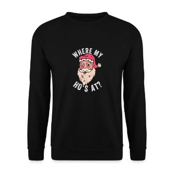 Funny Santa Claus Inappropriate Men Where - Unisex Sweatshirt - black - Front - Alina (178cm) & Michal (187cm)