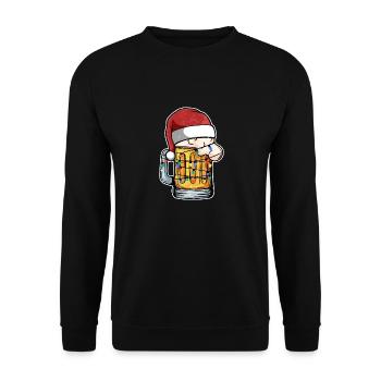 Tasse de bière de Noël Noël Cap Noël - Sweat-shirt Unisexe - noir - Devant - Alina (178cm) & Michal (187cm)
