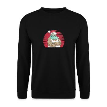 Tattooed Santa Claus Funny Tattoo Art - Unisex Sweatshirt - black - Front - Alina (178cm) & Michal (187cm)