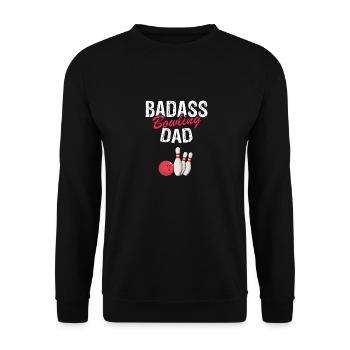 Badass Bowling DAD Cool Vintage Bowler T-Shirt - Sweat-shirt Unisexe - noir - Devant - Alina (178cm) & Michal (187cm)