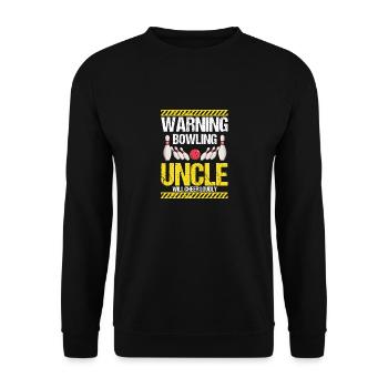 Avertissement Bowling Oncle Va Applaudir Bruyamment Rétro - Sweat-shirt Unisexe - noir - Devant - Alina (178cm) & Michal (187cm)