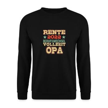 Lustiger Ruhestand Spruch Rentner Opa Großvater - Unisex Pullover - Schwarz - Vorne - Alina (178cm) & Michal (187cm)