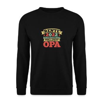 Lustiger Ruhestand Spruch Rentner Opa Großvater - Unisex Pullover - Schwarz - Vorne - Alina (178cm) & Michal (187cm)