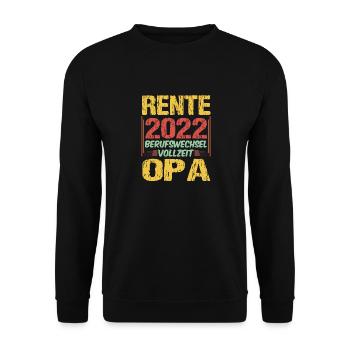 Lustiger Ruhestand Spruch Rentner Opa Großvater - Unisex Pullover - Schwarz - Vorne - Alina (178cm) & Michal (187cm)