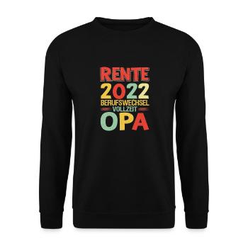 Lustiger Ruhestand Spruch Rentner Opa Großvater - Unisex Pullover - Schwarz - Vorne - Alina (178cm) & Michal (187cm)