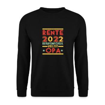 Lustiger Ruhestand Spruch Rentner Opa Großvater - Unisex Pullover - Schwarz - Vorne - Alina (178cm) & Michal (187cm)