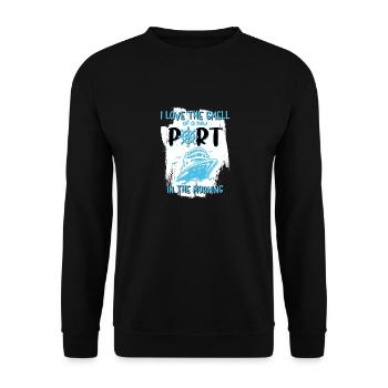 J’aime l’odeur du nouveau port dans la croisière du matin - Sweat-shirt Unisexe - noir - Devant - Alina (178cm) & Michal (187cm)