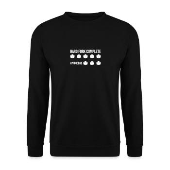Hard Fork Complete, Blockchain Papa Zwillinge - Unisex Pullover - Schwarz - Vorne - Alina (178cm) & Michal (187cm)