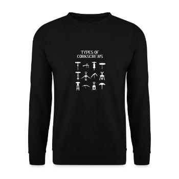 Types Of Corkscrews, Bartender Wine Sommelier - Unisex Sweatshirt - black - Front - Alina (178cm) & Michal (187cm)