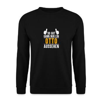 Otto Vorname Name Geschenk - Unisex Pullover - Schwarz - Vorne - Alina (178cm) & Michal (187cm)