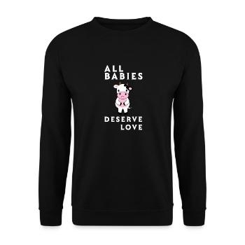 Tous les bébés méritent l’amour - Sweat-shirt Unisexe - noir - Devant - Alina (178cm) & Michal (187cm)