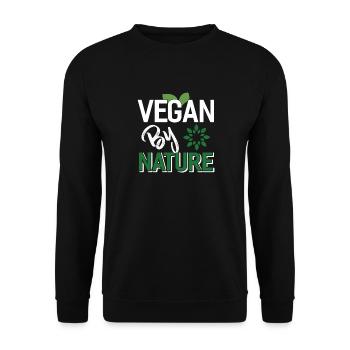 Végétalien par nature - Sweat-shirt Unisexe - noir - Devant - Alina (178cm) & Michal (187cm)