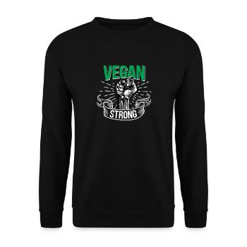 Vegan Strong Fitness - Sweat-shirt Unisexe - noir - Devant - Alina (178cm) & Michal (187cm)
