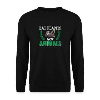 Mangez des plantes, pas d’animaux - Sweat-shirt Unisexe - noir - Devant - Alina (178cm) & Michal (187cm)