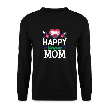 Mère végétalienne heureuse - Sweat-shirt Unisexe - noir - Devant - Alina (178cm) & Michal (187cm)