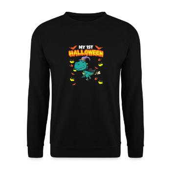 Mon premier anniversaire d’Halloween Scary Hallow’s Eve - Sweat-shirt Unisexe - noir - Devant - Alina (178cm) & Michal (187cm)