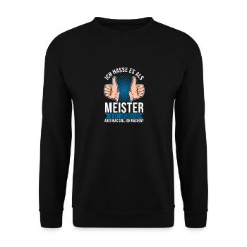 Meisterprüfung Meister Meisterbrief - Unisex Pullover - Schwarz - Vorne - Alina (178cm) & Michal (187cm)