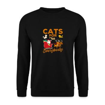 Merry Christmas Cat Santa Claus Kitten - Unisex Sweatshirt - black - Front - Alina (178cm) & Michal (187cm)