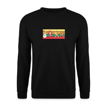 Dabbing Weihnachtsmann Freunde Xmas Pyjamas Dab - Unisex Pullover - Schwarz - Vorne - Alina (178cm) & Michal (187cm)