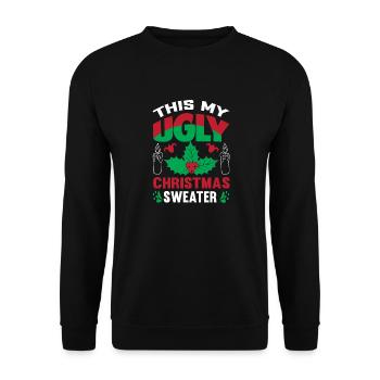 C’est mon vilain design de Noël - Sweat-shirt Unisexe - noir - Devant - Alina (178cm) & Michal (187cm)