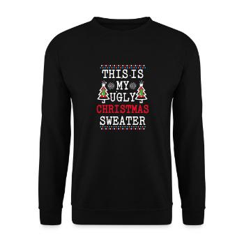 C’est mon vilain design de Noël - Sweat-shirt Unisexe - noir - Devant - Alina (178cm) & Michal (187cm)