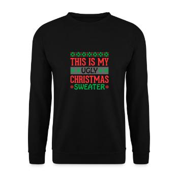 C’est mon vilain design de Noël - Sweat-shirt Unisexe - noir - Devant - Alina (178cm) & Michal (187cm)