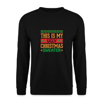 C’est mon vilain design de Noël - Sweat-shirt Unisexe - noir - Devant - Alina (178cm) & Michal (187cm)