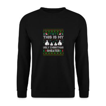 C’est mon vilain design de Noël - Sweat-shirt Unisexe - noir - Devant - Alina (178cm) & Michal (187cm)