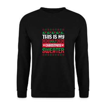 C’est mon vilain design de Noël - Sweat-shirt Unisexe - noir - Devant - Alina (178cm) & Michal (187cm)