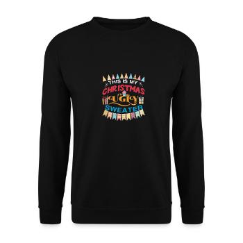C’est mon vilain design de Noël - Sweat-shirt Unisexe - noir - Devant - Alina (178cm) & Michal (187cm)