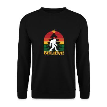 Croyez Bigfoot Sasquatch Yeti Chapeau de Noël - Sweat-shirt Unisexe - noir - Devant - Alina (178cm) & Michal (187cm)