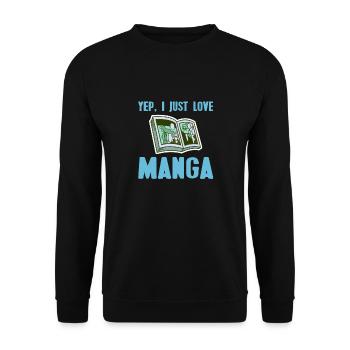 Oui, j’adore les mangas géniaux manga amateur d’anime - Sweat-shirt Unisexe - noir - Devant - Alina (178cm) & Michal (187cm)